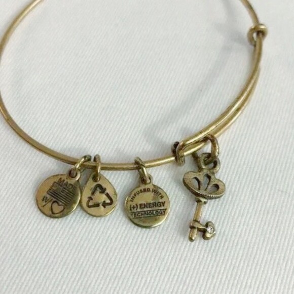 Alex & Ani Key Charm Bracelet Gold Tone - Picture 4 of 8